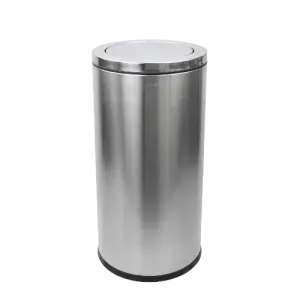 STP1 Dustbin | Lobby Bin | 65L | Silver, Black | Waste Bin | Swing Top Bin | Swing Top Bin