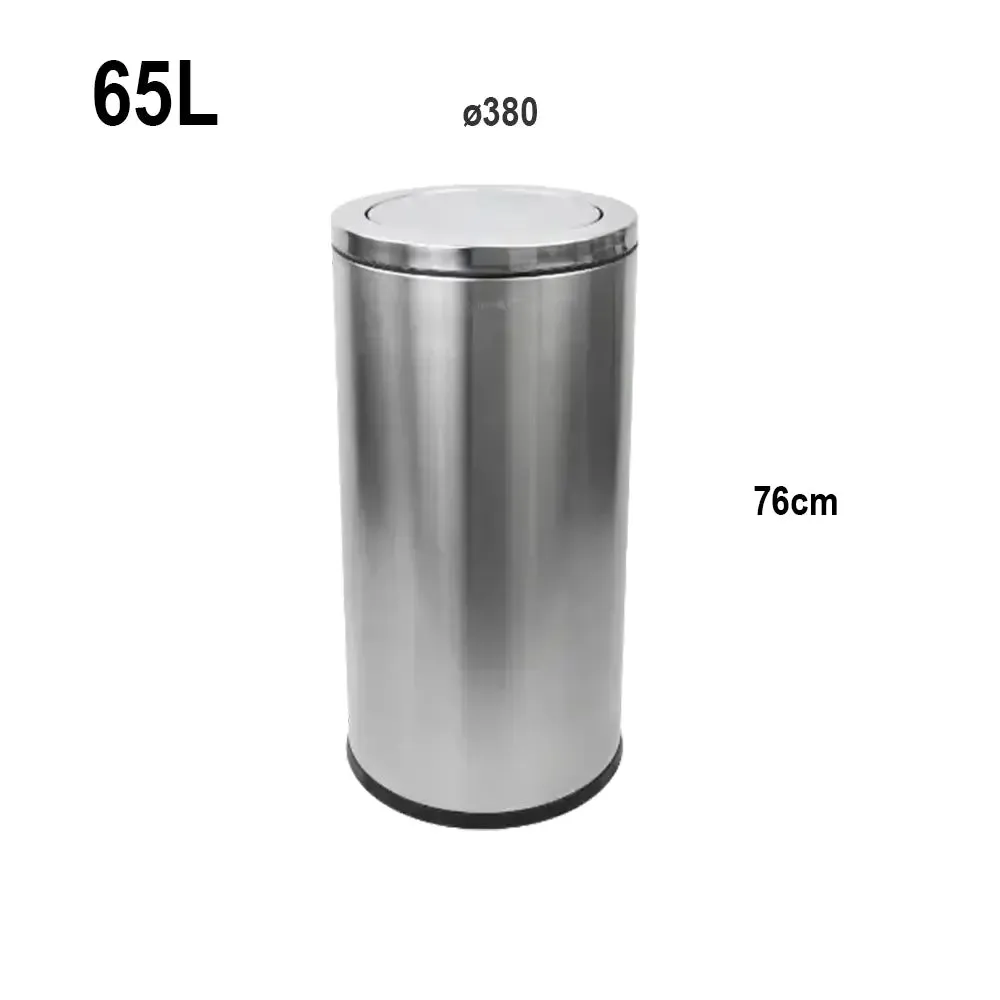 STP1 Dustbin | Lobby Bin | 65L | Silver, Black | Waste Bin | Swing Top Bin | Swing Top Bin