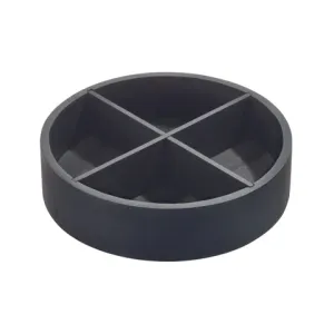 Turntable Lazy Susan Wood With Compartments Black - 30.5x9cm