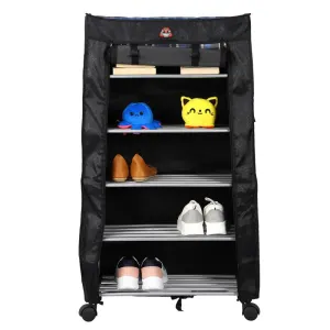 YMRR® 6-Tier Metal Shoe Rack with Zipper Cover (Random Colour) | Shoe Storage Organizer Closet Shoe Cabinet Shelf | Free Standing Footwear Stand for Home, Office, Entryway, Hallway, Indoor & Outdoor