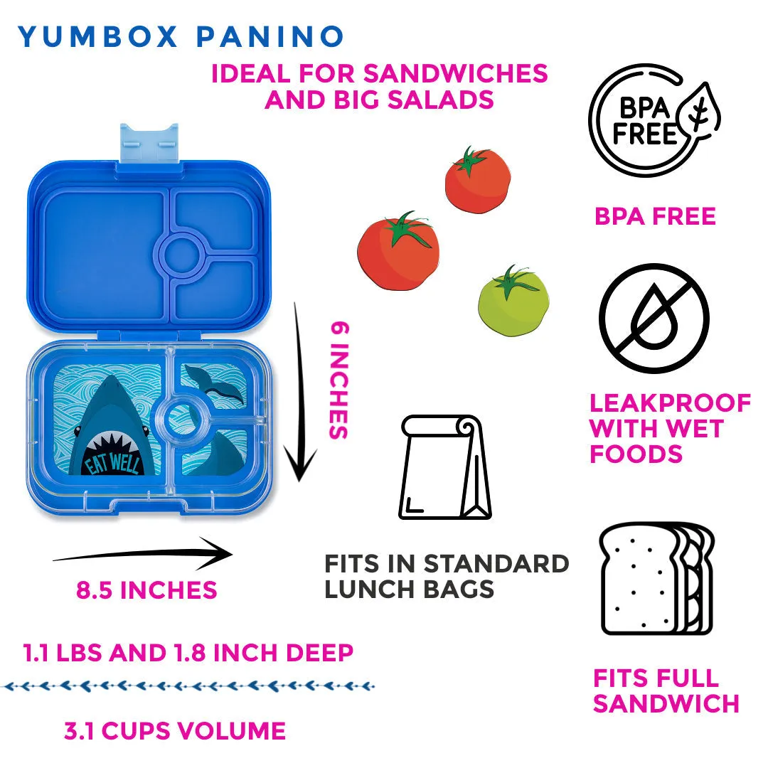 Yumbox Panino - 4 Compartment Lunch Box - Surf Blue Shark